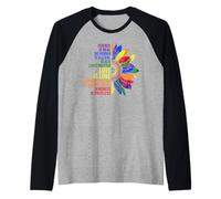 Sunflower Rainbow Science is Real Black Lives Matter LGBT Raglan Baseball Tee