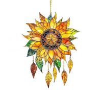 Sunflower Rear View Mirror Hanging Accessories, Acrylic Hanging Garden Suncatcher, Car Hanging Ornament, Car Decorations Interior, Sun Catcher for Windows, Sunflower Gifts, 5x8cm