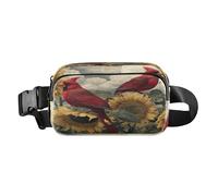 Sunflower Red Bird Fanny Pack for Women Men Crossbody Belt Bag Fashion Waist Packs Purse with Adjustable Strap Travel Chest Bag for Cycling Running Hiking