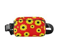 Sunflower Red Fanny Pack for Women Men Crossbody Belt Bag Fashion Waist Packs Purse with Adjustable Strap Dupes for Shopping Traveling