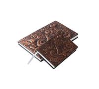 Sunflower Relief Retro Notebook Travel Memorial Stationery Notepad-Red Bronze 64K/ Small