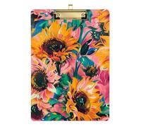 Sunflower Rose Gold A4 Classic clipboard Acrylic Cute for Nurses Home Contractor Gold 9 x 12 in