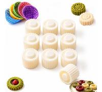 Sunflower Round Mooncake Mold 2-in-1 Double Ended Pastry Press，10 | Creative French Lace Style, 2-in-1 Cake Sided Grade Easy Release DIY Baking Tool, Detachable Abs Nesting Body