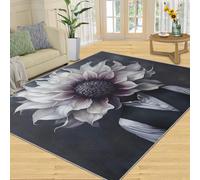 Sunflower Rugs for Boys Room, Abstract Sunflower Area Rugs for Bedroom, Mr Flower Rug & Home Decor, Low Pile Non Slip Carpet for Computer Game Room Dormitory - 60x110 cm