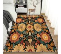 Sunflower Rugs for Living Room Bedroom, Retro Floral 60s 70s Area Rugs Large 160 X 230 cm, Washable Non Slip Pattern Carpet Home Decor C15