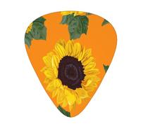 Sunflower Seamless Pattern,12 Pcs Guitar Pick,3 Different Thickness Plectrums for Acoustic Guitar Bass Ukulele (0.46mm 0.96mm 0.71mm)
