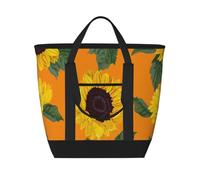 Sunflower Seamless Pattern,Lunch Bags Large Capacity Insulated Tote Bag For Women Men Work Picnic Travel