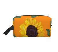 Sunflower Seamless PatternLarge Capacity Cosmetic Organizer,Travel Makeup Bag for Women