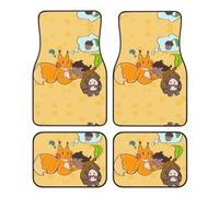 Sunflower Seed Squirrel Durable Car Floor Mats, Easy to Clean, Fade Resistant Floor Mats (Set of 4), Keep Your car, Truck or Van Interior Clean,