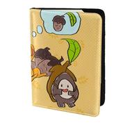 Sunflower Seed Squirrel Passport Holder5.5 in - Genuine leather, unisex - Folding passport holder