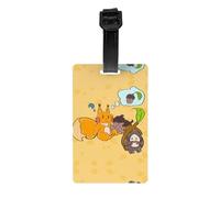 Sunflower Seed Squirrel Printed PVC Luggage Tag Travel Anti Lost ID Label Personal Info Tag for Backpack and Suitcase