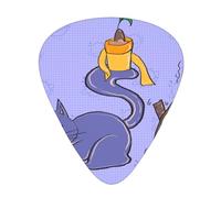 Sunflower seeds and cats Wear-resistant guitar picks, thin, medium, heavy, 12 pieces of guitar picks, suitable for guitar, bass, electric guitar, ukulele,