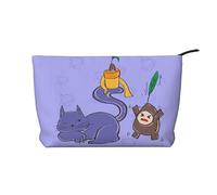 Sunflower seeds and cats Women's corduroy cosmetic bag, portable zipper hand-held wallet, suitable for travel and daily storage of cosmetics,