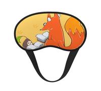 Sunflower Seeds and Foxes Blackout Sleep Mask,Soft Polyester, Anti-Light, Stylish,Suitable for Men and Women,for Daily Work and Outdoor Travel.