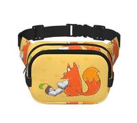 Sunflower seeds and foxes Printed fashionable waist bag, unisex messenger bag, fashionable travel waist bag