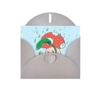 Sunflower Seeds And Mushroom Print Blank Note Card, All Occasion Holidays Greeting Card Gray
