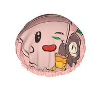 Sunflower seeds and strawberries Women's shower cap, waterproof, reusable, with washable elastic cord, suitable for long hair and braids, ideal for showering.