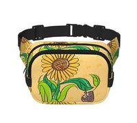 Sunflower seeds and sunflowers Printed fashionable waist bag, unisex messenger bag, fashionable travel waist bag