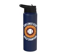 Sunflower Seeds Build Champions Baseball Player Coach Dugout Stainless Steel Insulated Water Bottle