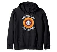 Sunflower Seeds Build Champions Baseball Player Coach Dugout Zip Hoodie