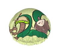 Sunflower seeds earthworm snake One Size Double-layer shower cap prevents hair from getting tangled during showering and skincare.