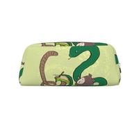 Sunflower seeds earthworm snake Print Pencil Case, Pencil Pouch with Zipper, Portable Stationery Organizer pencil bag - Office Travel, Silver, One Size, Art Deco
