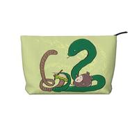 Sunflower seeds earthworm snake Printed Corduroy Cosmetic Bag - Women's Portable Zipper Toiletry Storage Bag, Black, One Size