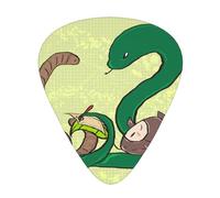 Sunflower seeds earthworm snake Printed guitar picks, 12 pieces in 3 different thicknesses, suitable for acoustic guitar, electric guitar and band players