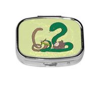 Sunflower Seeds Earthworm Snake Square mini Pill Box, Travel Pill Box, can be Put into Wallet or Pocket to Store a Variety of Small Items