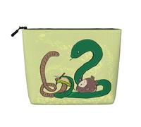 Sunflower Seeds Earthworm Snake Versatile Travel Toiletry Bag - Fake Hemp Makeup Bag for Multi-use - Cosmetic Accessories Organizer