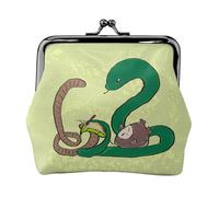 Sunflower Seeds Earthworm Snake Women’s Small Coin Purse,Rectangle Kiss Lock Coin Pouch, Pocket-Sized, Mini Coin Purse for Women