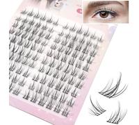 Sunflower Segmented False Eyelashes Mix Length Natural Thick Mink Eyelashes Soft Fine Black Stems Single Cluster Lash Extension (Sunflower-PINK)