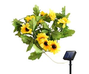 Sunflower Shape: Solar Fairy Lights Create a Warm and Romantic Atmosphere for Your Garden Decor. Garland Lights Look Like Real Sunflowers, and the Light Bring Warmth to Any Interior or Exterior.