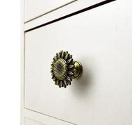 Sunflower Shape Zinc Alloy Cabinet Pull Handle for Furniture Drawers and Cupboard Doors, Decorative Knob for Children’s Room in Gold, Silver, Ancient for Tin,(Ancient Bronze)