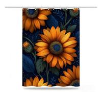 Sunflower Shower Curtains for Bathroom 150x180cm, Long Waterproof Bath Curtain, Extra Large Polyester Fabric Window Drapes with 12 Hooks Weighted Hem Showering Panel, Plant Curtains 60x72inch,Model768