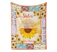 Sunflower Sister Blanket, Sister Gifts from Sis, Sisters Birthday Gift Idea, Sis Soft Blanket 50" x 40"