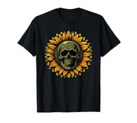 Sunflower Skull Gothic Dark Art Humor Creepy Cute Goth T-Shirt