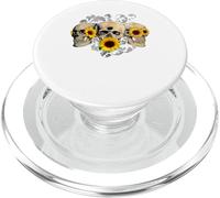 Sunflower Skull - See No Evil Hear No Evil Speak No Evil PopSockets PopGrip for MagSafe