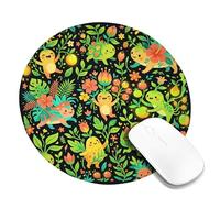 Sunflower Small Mouse Pad, Playful Fanciful Turtle Amphibian Spring Green Round Rubber Smooth Aesthetic Desk Mousepads Desk Accessories for Gaming Computer Laptop Round 8x8 Inch