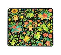 Sunflower Small Mouse Pad, Playful Fanciful Turtle Amphibian Spring Green Square Rubber Smooth Aesthetic Desk Mousepads Decor for Home Office Work Gaming Desk Square 8x10 Inch