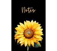 Sunflower Soft Cover Notebook: 6"x9" - 120 Pages with Lined, Composition Journal with Bold Black Background and Bright Yellow Flower for Writing & Notes