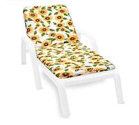 Sunflower Soft Sun Lounger Seat Cover Folding Sunbed Mod.LIMA dis.34A WHITE