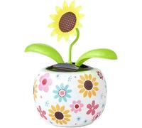 Sunflower Solar Dancing Flower Solar Powered Swinging Animated Dancer Toy Office Desk Car Decoration for Car, Funny Ornaments