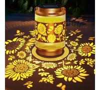 Sunflower Solar Lanterns Outdoor Waterproof Hanging Solar Lights Garden Decor,Sunflower Birthday Gifts for Women Mom,Garden Decorative Lantern for Backyard Porch Patio Table Yard Lawn