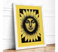 Sunflower Soul Boho Framed Wall Art Print A2 White