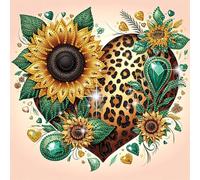 Sunflower Special Shaped 5D DIY Partial Drill Diamonds Dots Gem Art Kits for Adults Beginners Home Decor Diamonds Paintings Gem Art 30x30cm