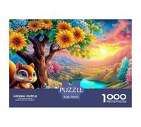 Sunflower SquirrelEngaging Jigsaw Puzzles for Adults A 1000-Piece (Advanced) Collection of Challenging Puzzle Games for Women And Men - An Ideal Activity for Adults And Young Adults Age 12 Years And