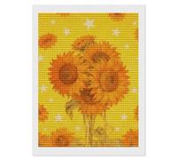 Sunflower Star Pattern Diamond Art Kits for Adults 12"x16" DIY Diamond Painting Kit for Beginners Gem Art Painting with Round Full Drill Diamonds DIY Paint Paintings for Home Wall Decor Gift