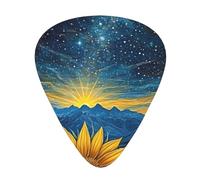 Sunflower Starry Night Guitar Picks Gift Set - Smooth Durable Plectrums For Acoustic, Electric & Bass Guitar, Perfect Present For Guitar Lovers & Musicians