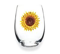 Sunflower Stemless Jeweled Wine Glass